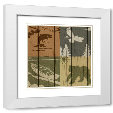 Lodge Four Pack I White Modern Wood Framed Art Print with Double Matting by Biscardi, Nicholas