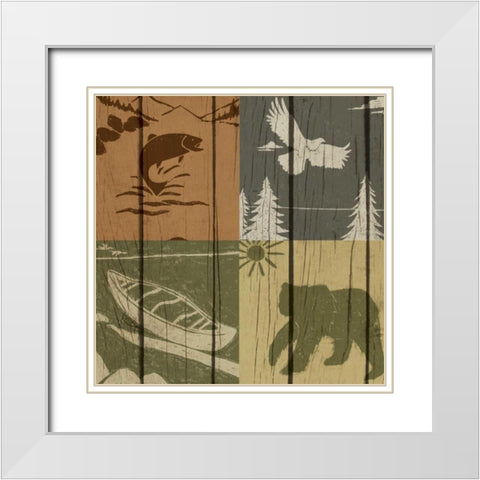 Lodge Four Pack I White Modern Wood Framed Art Print with Double Matting by Biscardi, Nicholas
