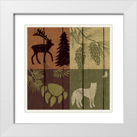 Lodge Four Pack II White Modern Wood Framed Art Print with Double Matting by Biscardi, Nicholas