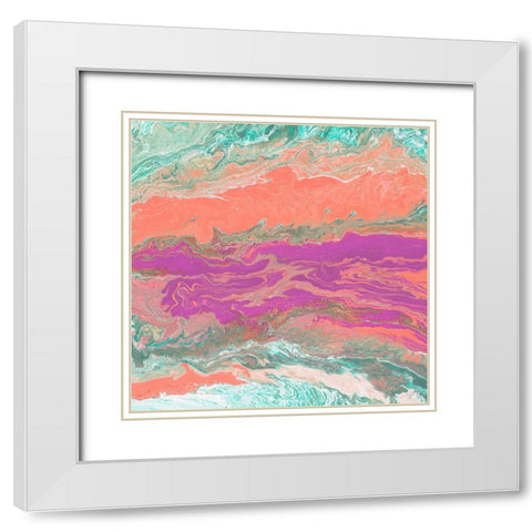 Pastel Marble White Modern Wood Framed Art Print with Double Matting by Mercado, M.
