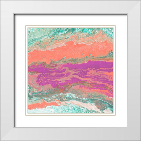 Pastel Marble White Modern Wood Framed Art Print with Double Matting by Mercado, M.