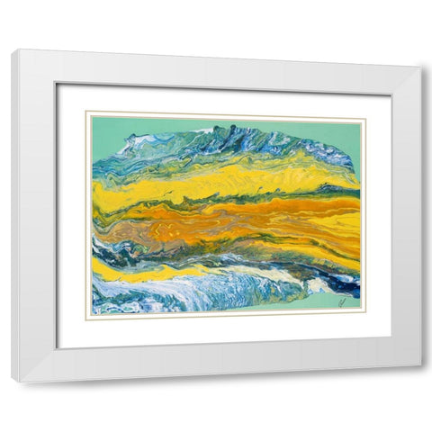 Yellowstone White Modern Wood Framed Art Print with Double Matting by Mercado, M.