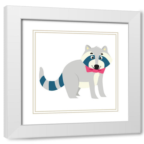 Fu Loving Skunk White Modern Wood Framed Art Print with Double Matting by Josefina