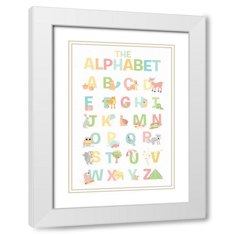 The Alphabet White Modern Wood Framed Art Print with Double Matting by Josefina