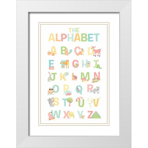 The Alphabet White Modern Wood Framed Art Print with Double Matting by Josefina