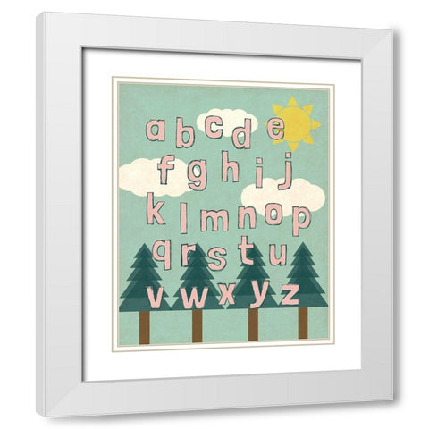 Forest Letters White Modern Wood Framed Art Print with Double Matting by SD Graphics Studio