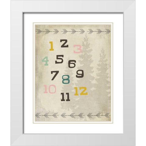 Educational Woodland 1 White Modern Wood Framed Art Print with Double Matting by SD Graphics Studio