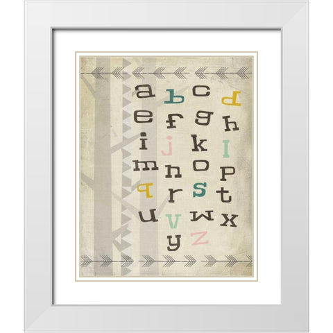 Educational Woodland II White Modern Wood Framed Art Print with Double Matting by SD Graphics Studio