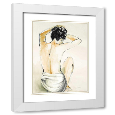 Woman Sitting I White Modern Wood Framed Art Print with Double Matting by Loreth, Lanie