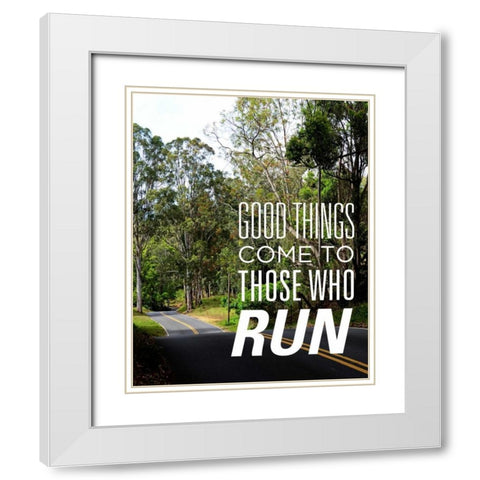Those who Run White Modern Wood Framed Art Print with Double Matting by Nawrocke, Bruce
