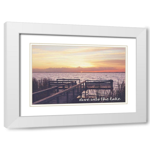 Dive Into The Lake White Modern Wood Framed Art Print with Double Matting by Nawrocke, Bruce