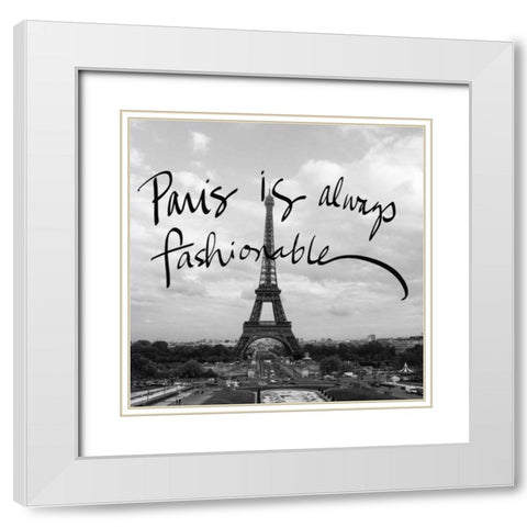 Fashionable Paris White Modern Wood Framed Art Print with Double Matting by Navas, Emily