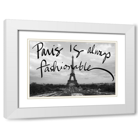 Fashionable Paris White Modern Wood Framed Art Print with Double Matting by Navas, Emily