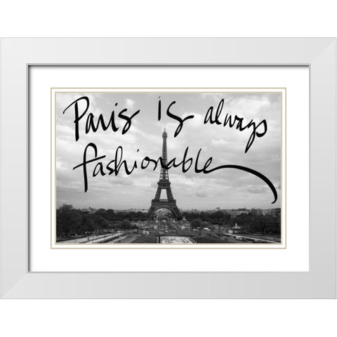 Fashionable Paris White Modern Wood Framed Art Print with Double Matting by Navas, Emily