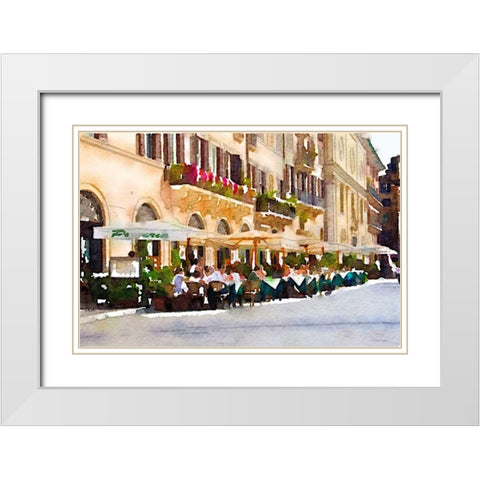 Cafe Italia White Modern Wood Framed Art Print with Double Matting by Navas, Emily