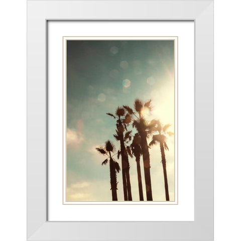 Palms in the Sun White Modern Wood Framed Art Print with Double Matting by Navas, Emily