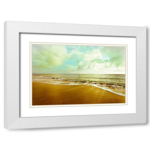 Gold Beach White Modern Wood Framed Art Print with Double Matting by Bryant, Susan