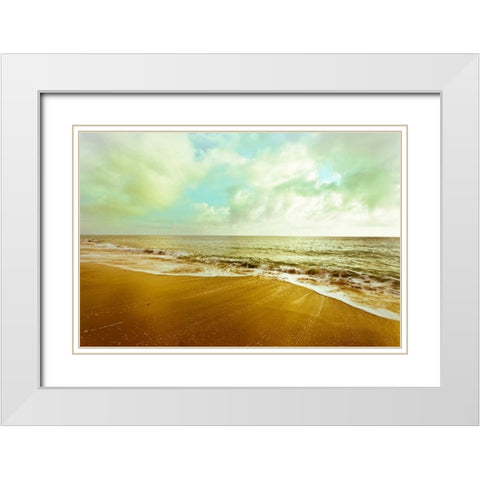 Gold Beach White Modern Wood Framed Art Print with Double Matting by Bryant, Susan