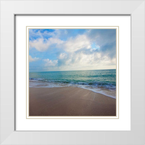 Cool Beach Square II White Modern Wood Framed Art Print with Double Matting by Bryant, Susan