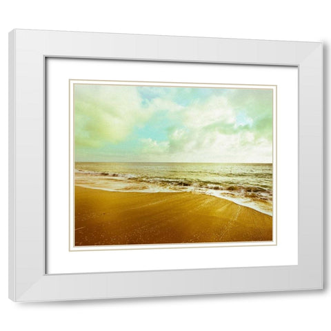 Gold Beach White Modern Wood Framed Art Print with Double Matting by Bryant, Susan