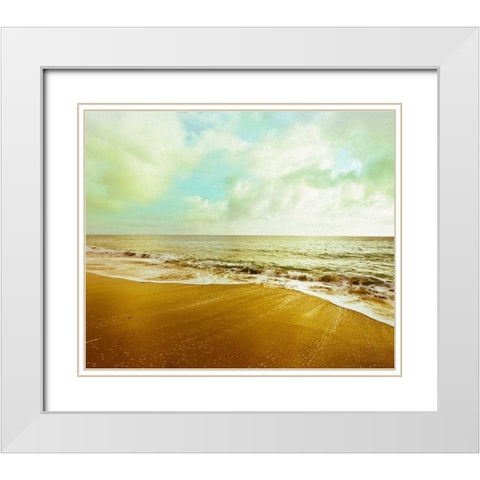 Gold Beach White Modern Wood Framed Art Print with Double Matting by Bryant, Susan