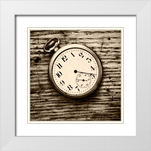 Old Lost Time White Modern Wood Framed Art Print with Double Matting by Peck, Gail
