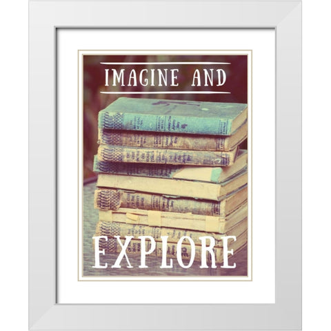 Explore Books White Modern Wood Framed Art Print with Double Matting by Peck, Gail
