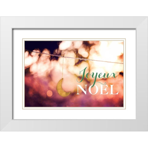 Joyeux Noel White Modern Wood Framed Art Print with Double Matting by Poynter, Kelly