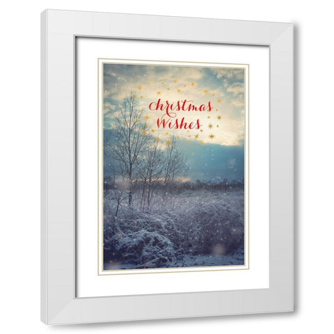 Christmas Wishes White Modern Wood Framed Art Print with Double Matting by Poynter, Kelly
