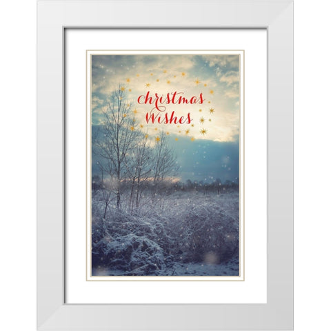 Christmas Wishes White Modern Wood Framed Art Print with Double Matting by Poynter, Kelly