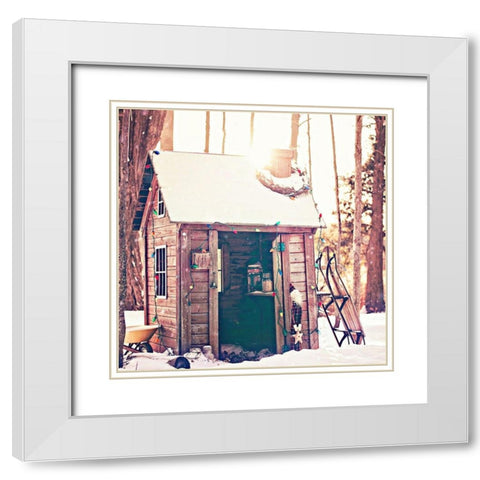 Holiday Shed White Modern Wood Framed Art Print with Double Matting by Poynter, Kelly