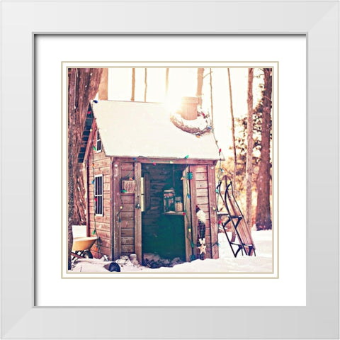 Holiday Shed White Modern Wood Framed Art Print with Double Matting by Poynter, Kelly