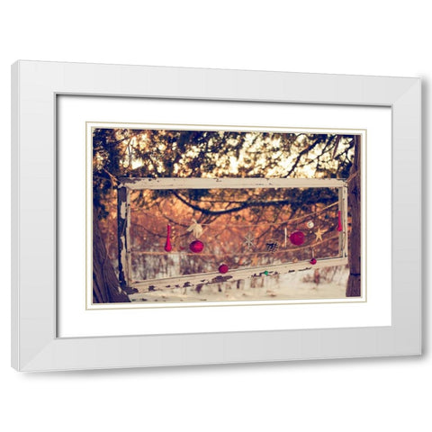 Merry and Bright White Modern Wood Framed Art Print with Double Matting by Poynter, Kelly