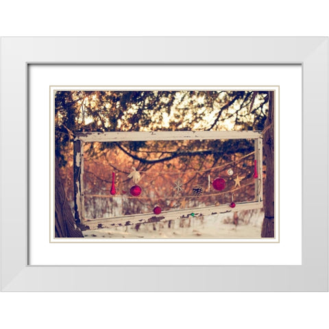 Merry and Bright White Modern Wood Framed Art Print with Double Matting by Poynter, Kelly