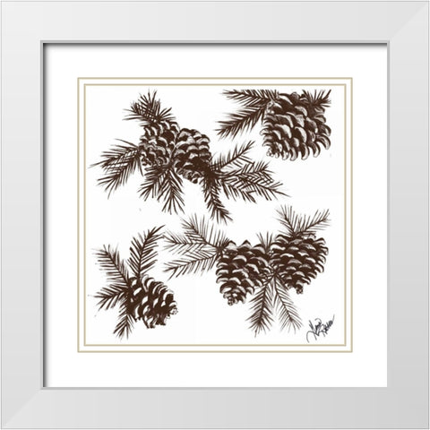 Rustic Birch Trail Accent II White Modern Wood Framed Art Print with Double Matting by Ritter, Gina