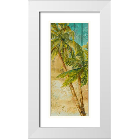 Beach Palm Panel I White Modern Wood Framed Art Print with Double Matting by Pinto, Patricia
