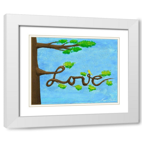 Inspiration Tree II White Modern Wood Framed Art Print with Double Matting by Edwins, Hugo