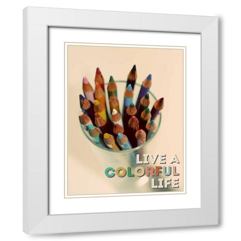 Colorful Life White Modern Wood Framed Art Print with Double Matting by Peck, Gail