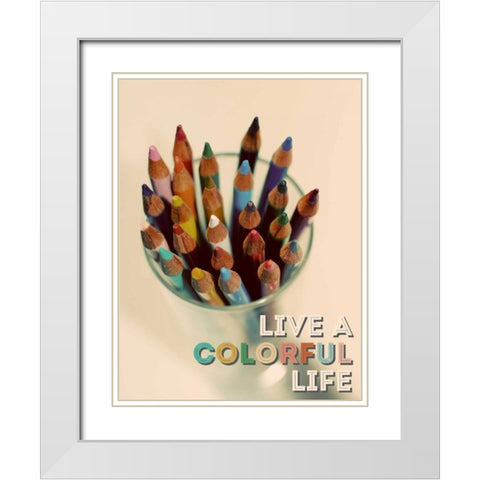 Colorful Life White Modern Wood Framed Art Print with Double Matting by Peck, Gail