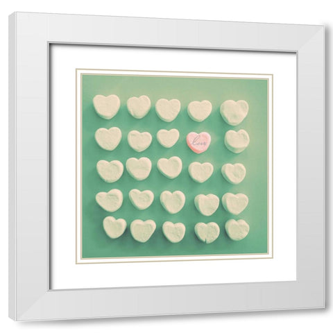 Marshmallow Love White Modern Wood Framed Art Print with Double Matting by Peck, Gail