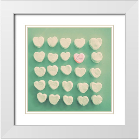 Marshmallow Love White Modern Wood Framed Art Print with Double Matting by Peck, Gail