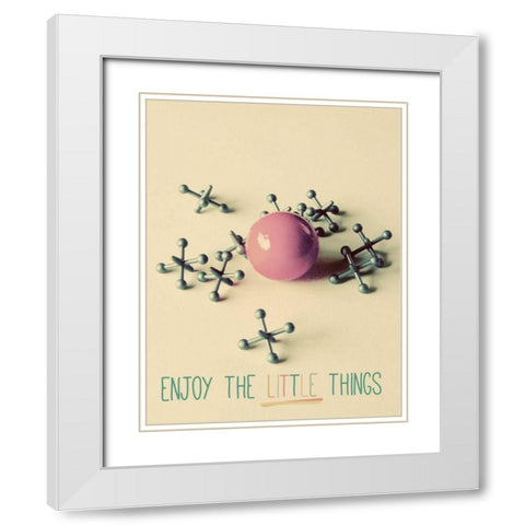 Enjoy the Little Things White Modern Wood Framed Art Print with Double Matting by Peck, Gail