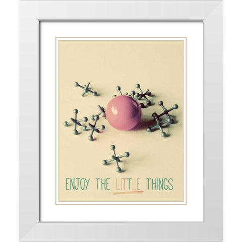 Enjoy the Little Things White Modern Wood Framed Art Print with Double Matting by Peck, Gail