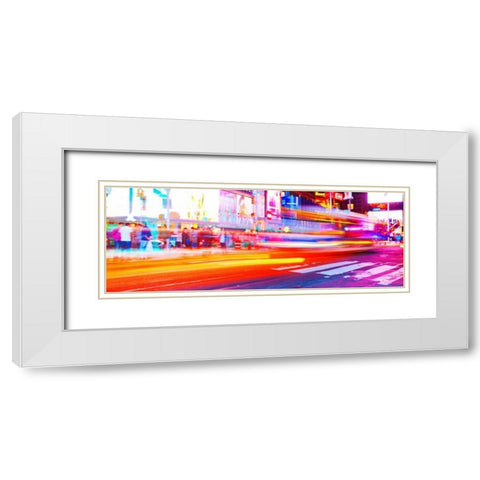 Neon NYC Panel White Modern Wood Framed Art Print with Double Matting by Bryant, Susan