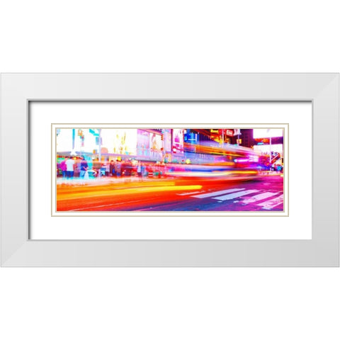 Neon NYC Panel White Modern Wood Framed Art Print with Double Matting by Bryant, Susan