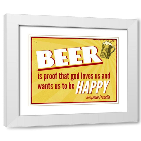 Drinking Inspiration I White Modern Wood Framed Art Print with Double Matting by SD Graphics Studio