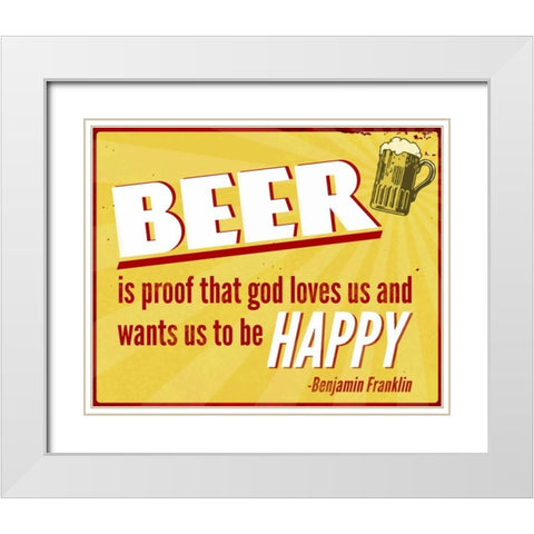 Drinking Inspiration I White Modern Wood Framed Art Print with Double Matting by SD Graphics Studio