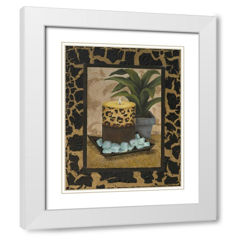 Golden Jungle Bath I White Modern Wood Framed Art Print with Double Matting by Hakimipour, Tiffany