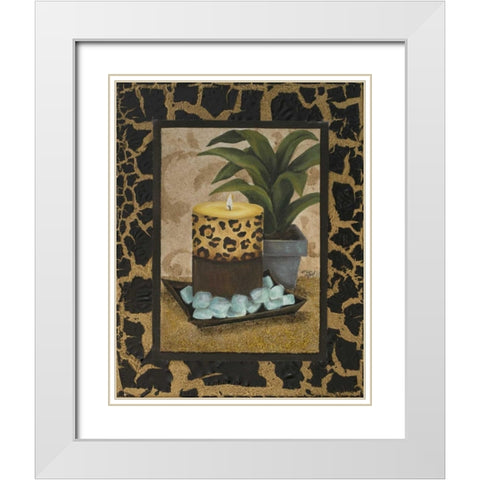 Golden Jungle Bath I White Modern Wood Framed Art Print with Double Matting by Hakimipour, Tiffany
