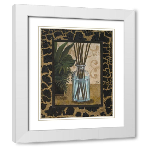 Golden Jungle Bath II White Modern Wood Framed Art Print with Double Matting by Hakimipour, Tiffany